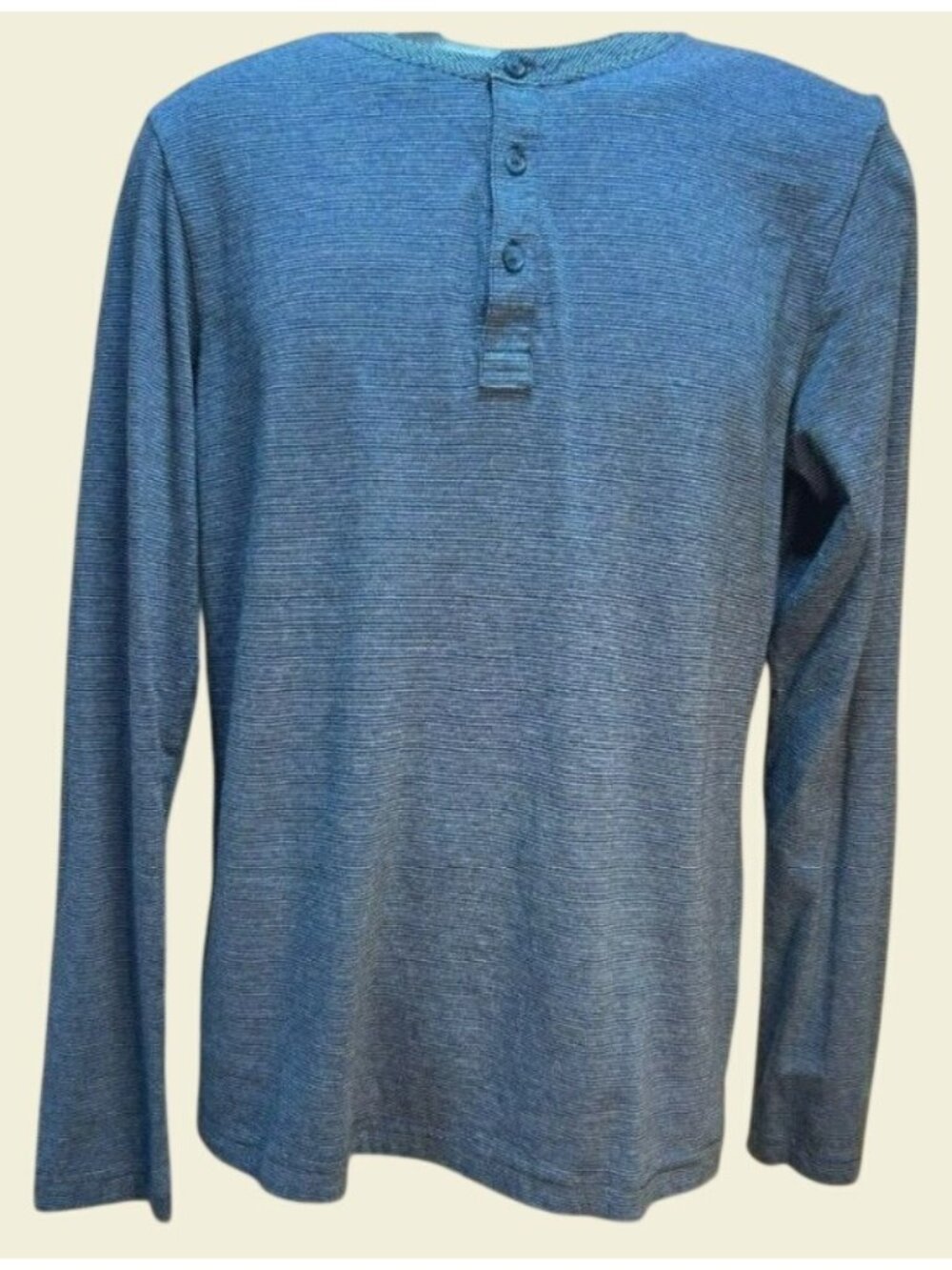 Travis Mathew Mens Blue Long Sleeve Henley Shirt Small